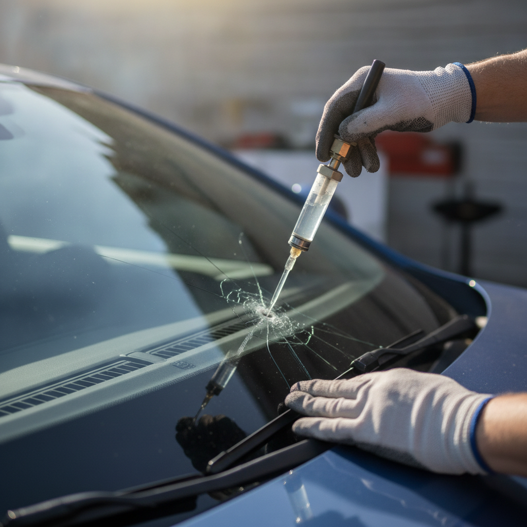 Windshield Repair no peoples faces just hand